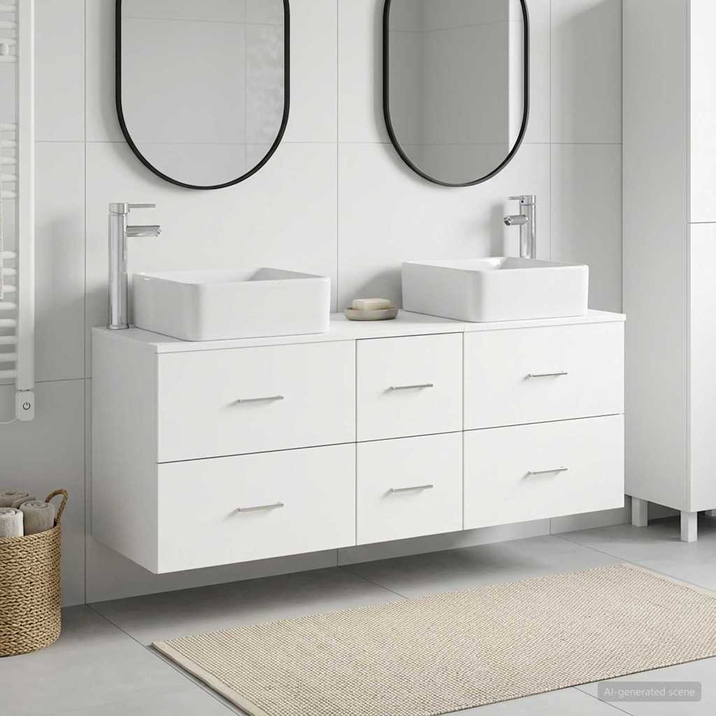 Badezimmerschrank-Set 3 stk. Weiß 49,5 x 41 x 63 cm