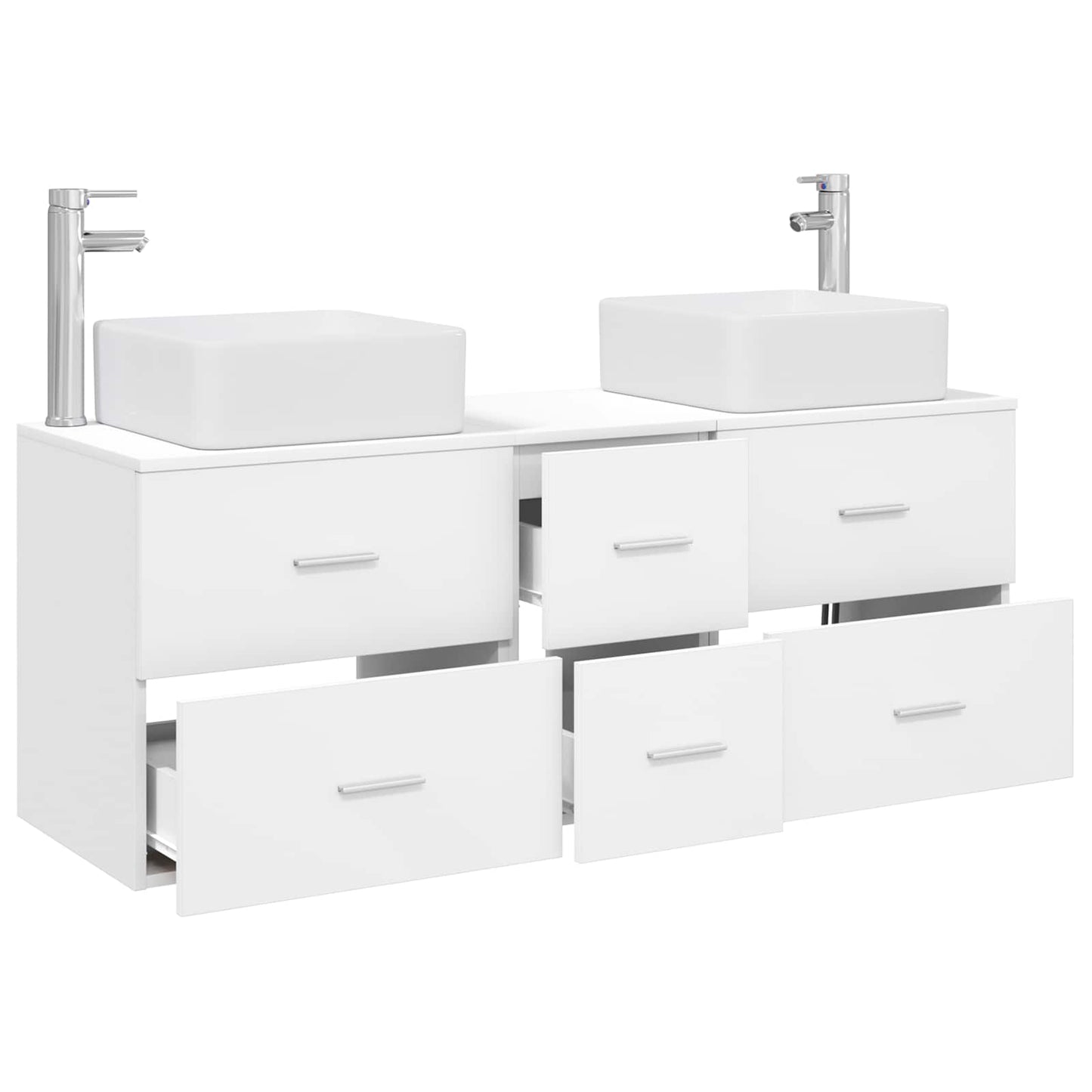 Badezimmerschrank-Set 3 stk. Weiß 49,5 x 41 x 63 cm