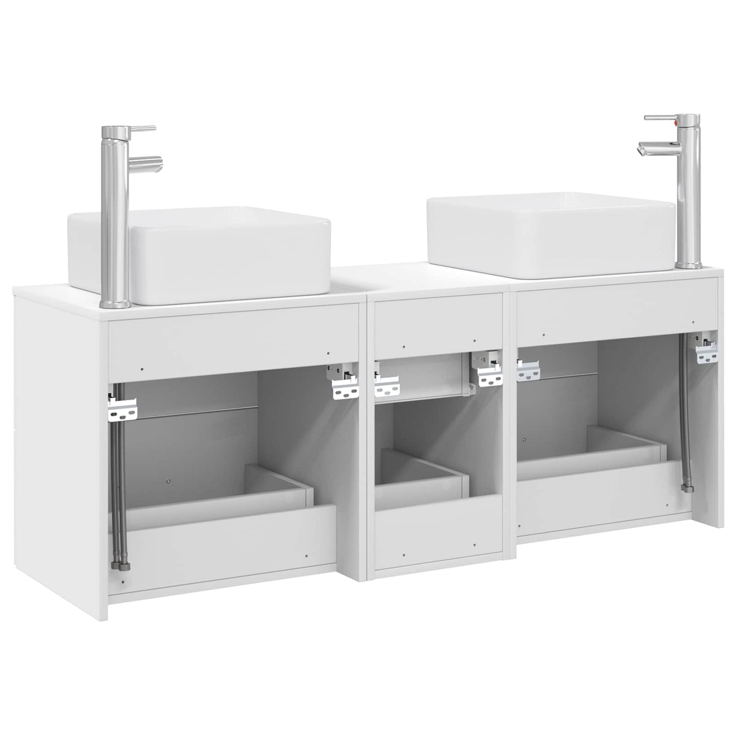 Badezimmerschrank-Set 3 stk. Weiß 49,5 x 41 x 63 cm