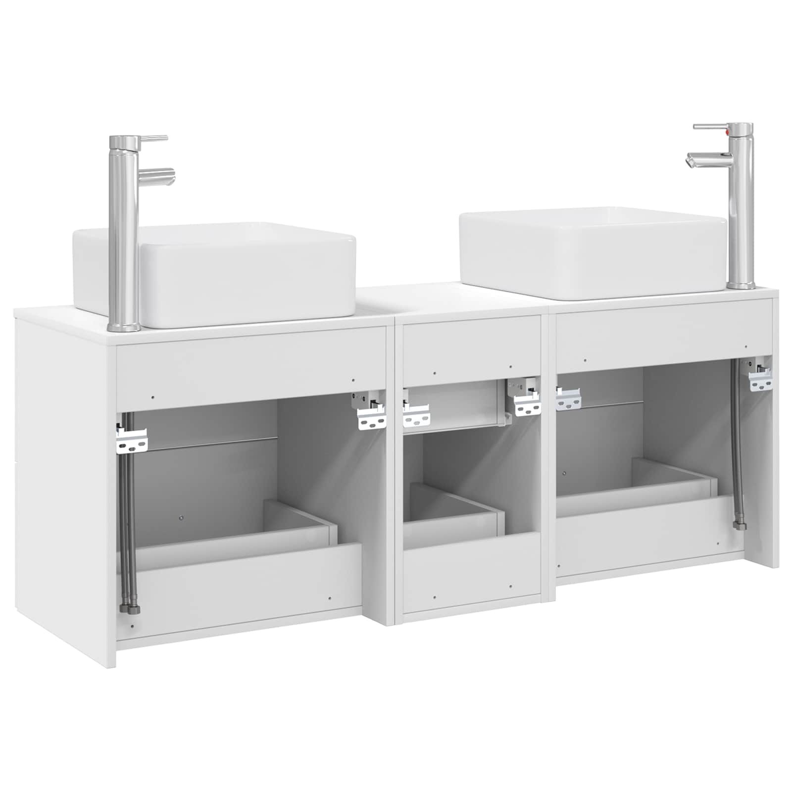 Badezimmerschrank-Set 3 stk. Weiß 49,5 x 41 x 63 cm