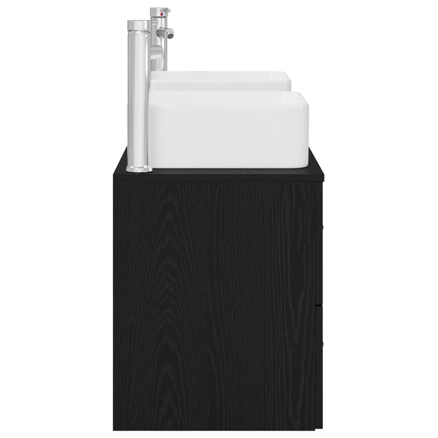 Badezimmerschrank-Set 3 stk. Schwarz 49,5 x 41 x 63 cm