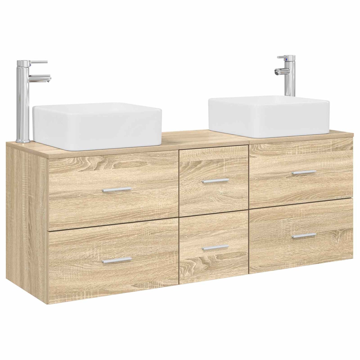 Badezimmerschrank-Set 3 stk. Sonoma-Eiche 49,5 x 41 x 63 cm