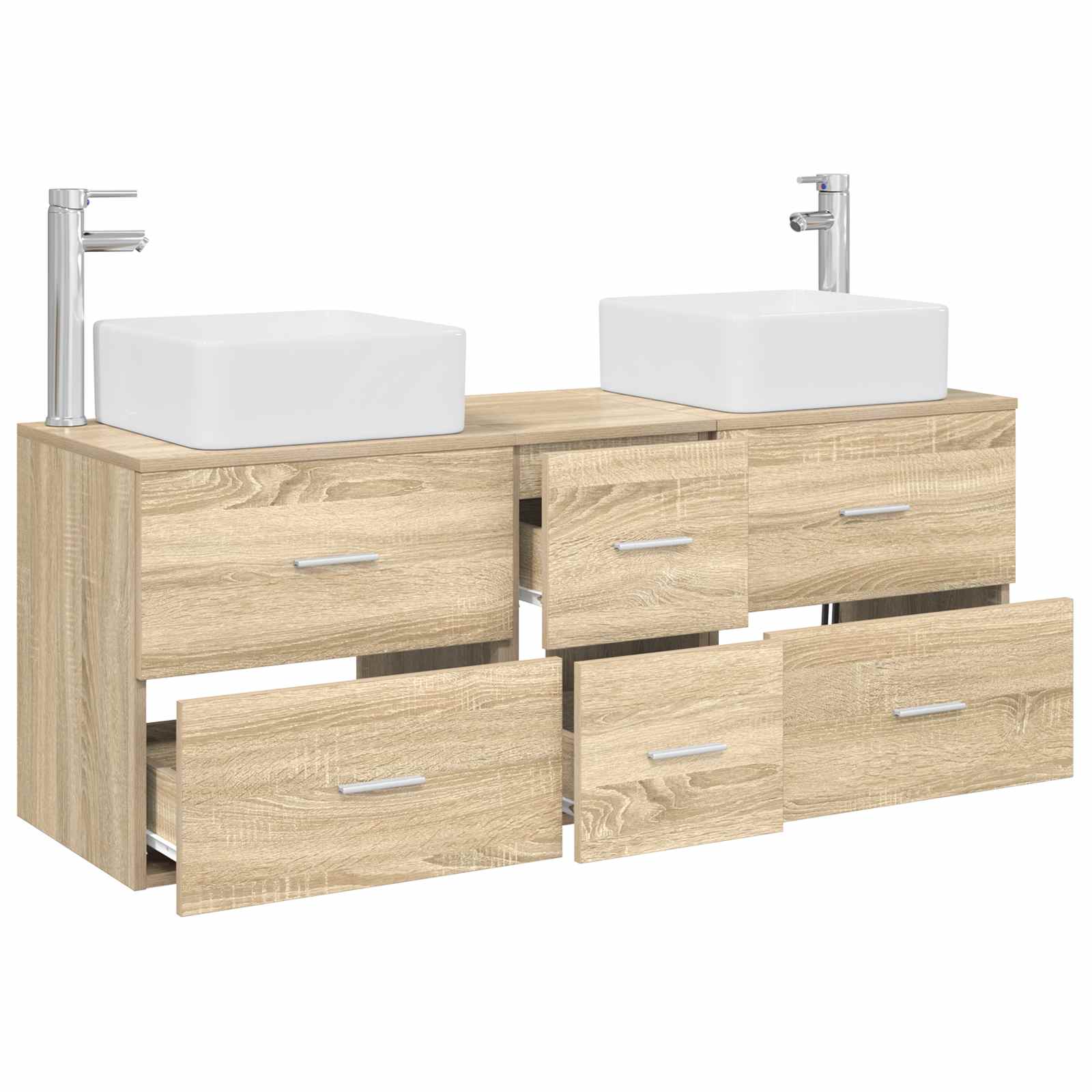Badezimmerschrank-Set 3 stk. Sonoma-Eiche 49,5 x 41 x 63 cm