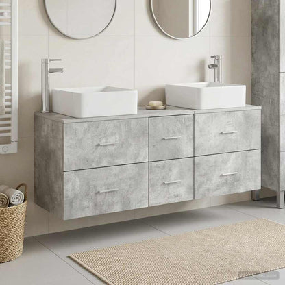 Badezimmerschrank-Set 3 stk. Betongrau 49,5 x 41 x 63 cm