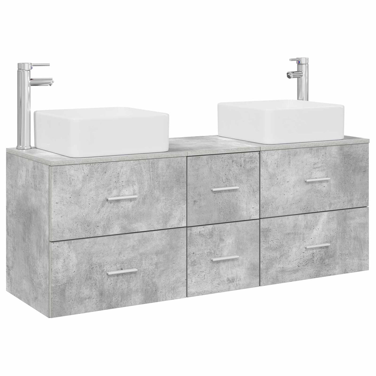 Badezimmerschrank-Set 3 stk. Betongrau 49,5 x 41 x 63 cm