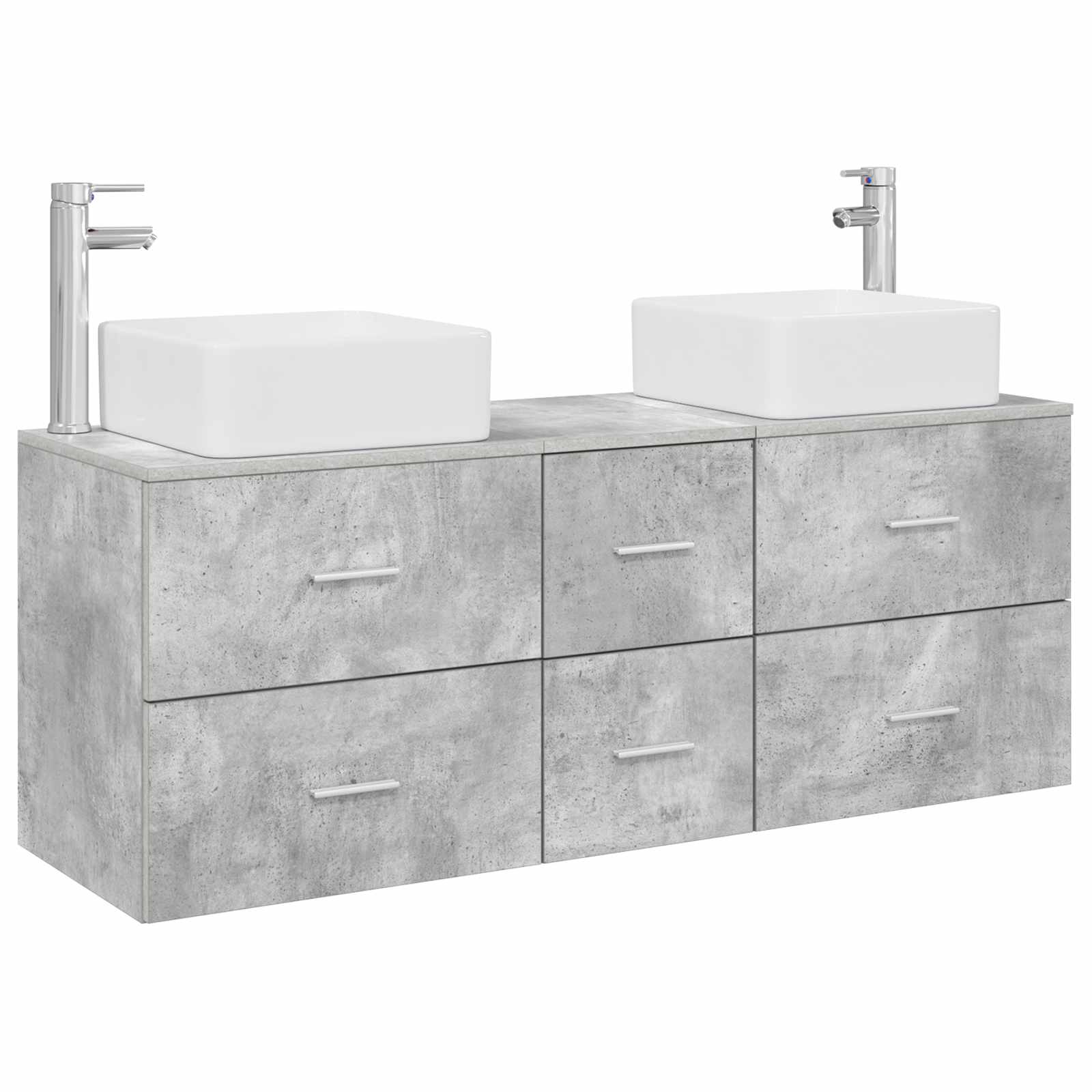 Badezimmerschrank-Set 3 stk. Betongrau 49,5 x 41 x 63 cm