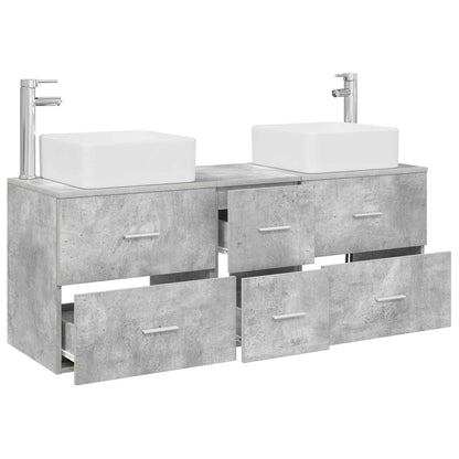 Badezimmerschrank-Set 3 stk. Betongrau 49,5 x 41 x 63 cm