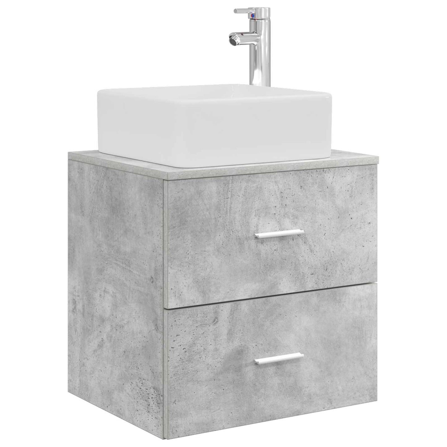 Badezimmerschrank-Set 3 stk. Betongrau 49,5 x 41 x 63 cm