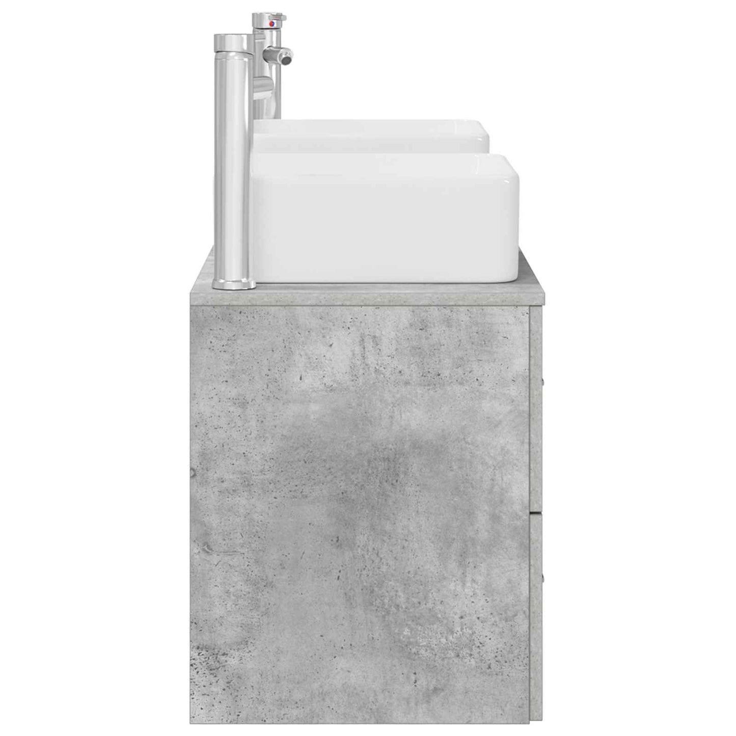 Badezimmerschrank-Set 3 stk. Betongrau 49,5 x 41 x 63 cm