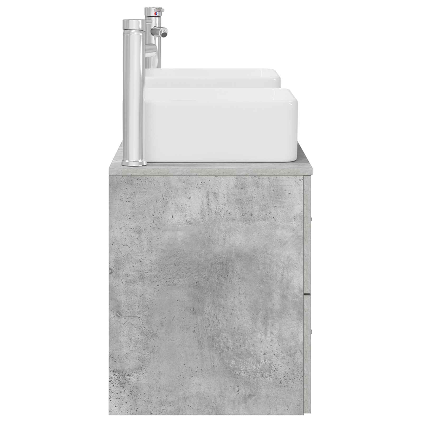Badezimmerschrank-Set 3 stk. Betongrau 49,5 x 41 x 63 cm