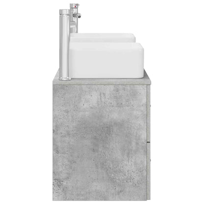 Badezimmerschrank-Set 3 stk. Betongrau 49,5 x 41 x 63 cm