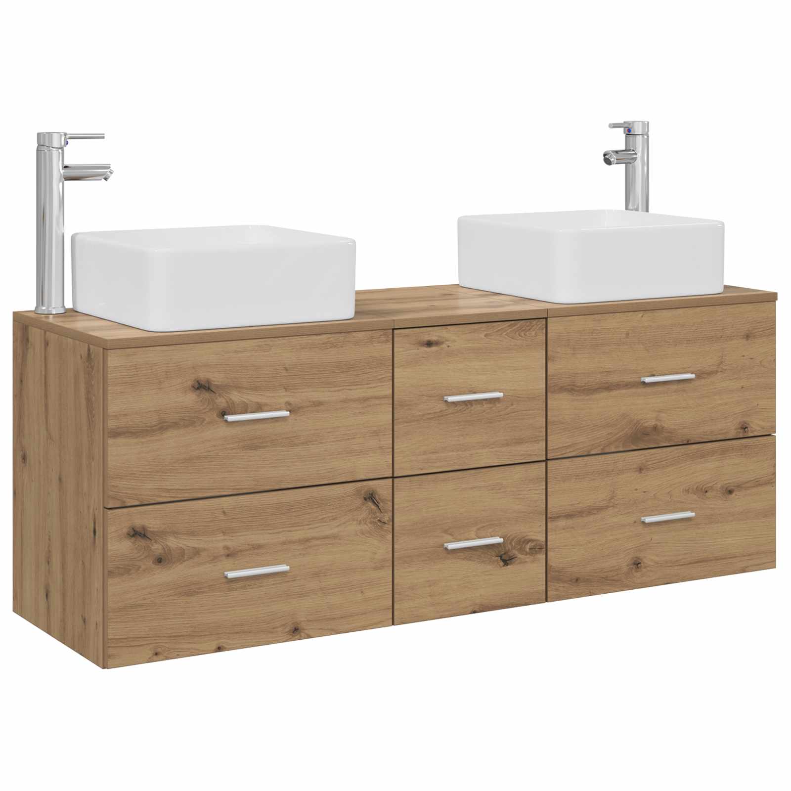 Badezimmerschrank-Set 3 Stk. Artisan-Eiche 49,5 x 41 x 63 cm