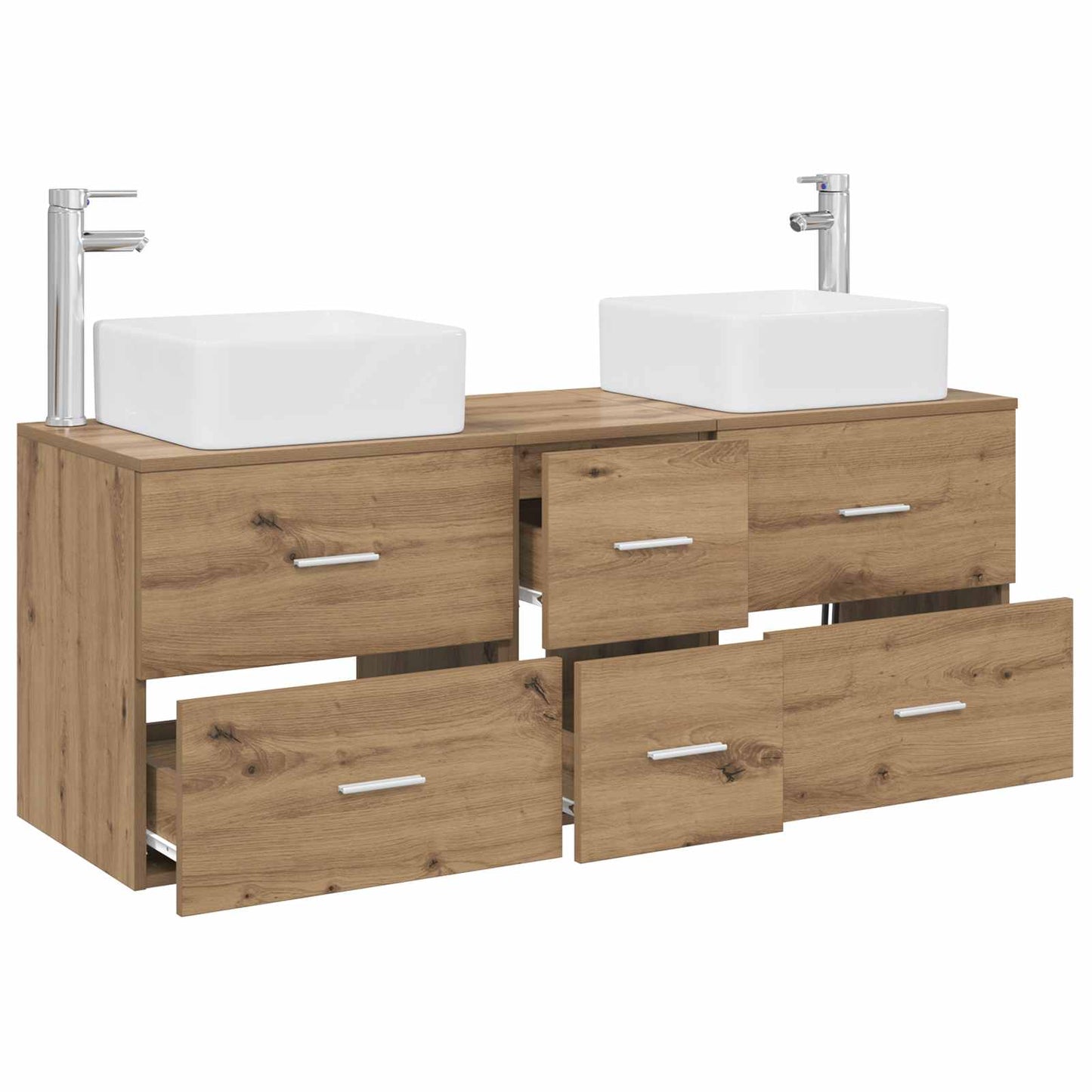 Badezimmerschrank-Set 3 Stk. Artisan-Eiche 49,5 x 41 x 63 cm