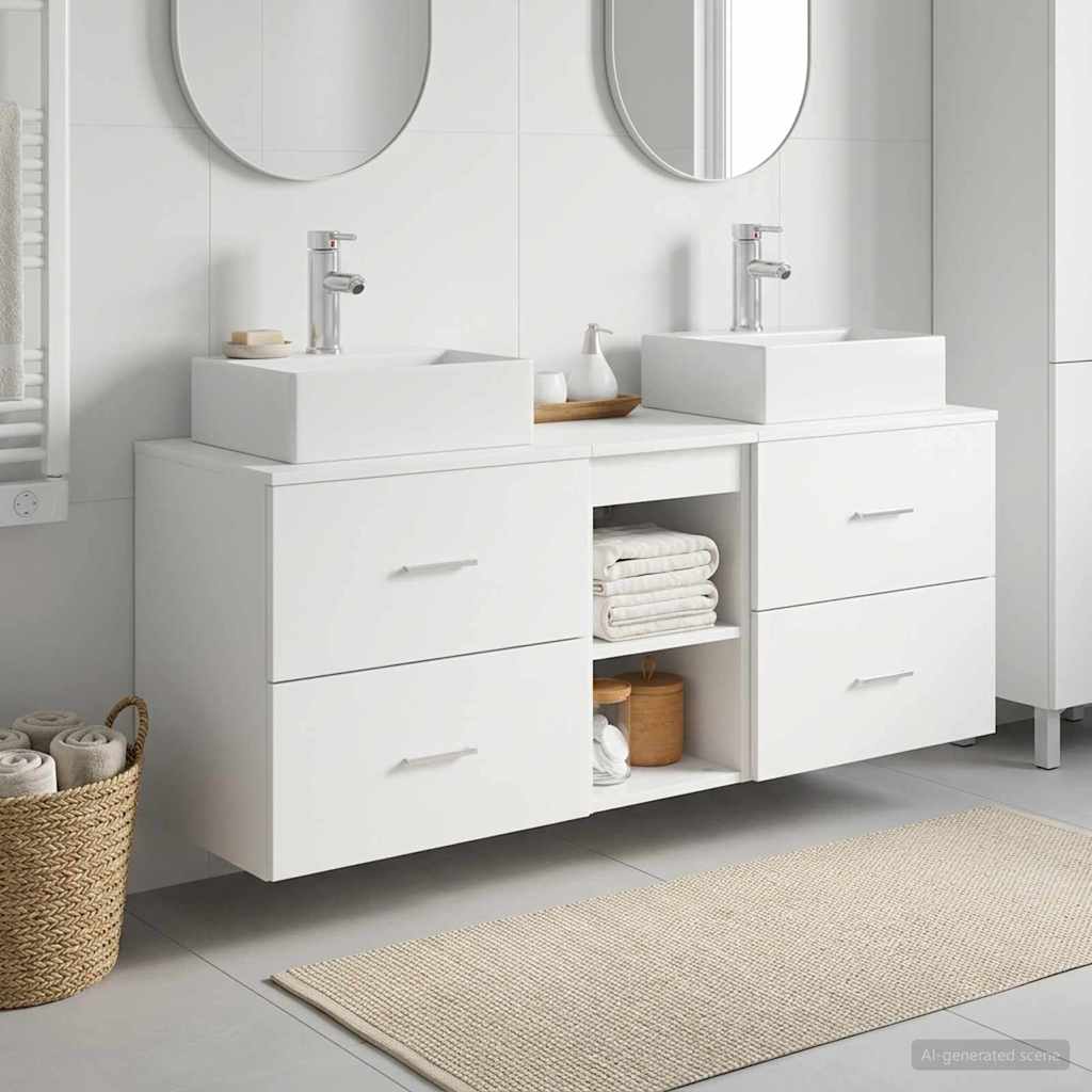 Badezimmerschrank-Set 3 stk. Weiß 49,5 x 41 x 62,5 cm