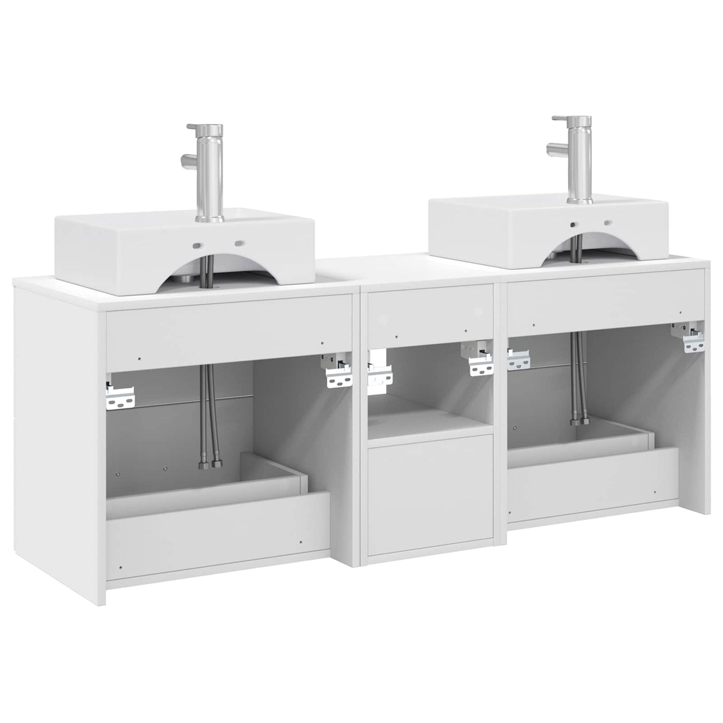 Badezimmerschrank-Set 3 stk. Weiß 49,5 x 41 x 62,5 cm