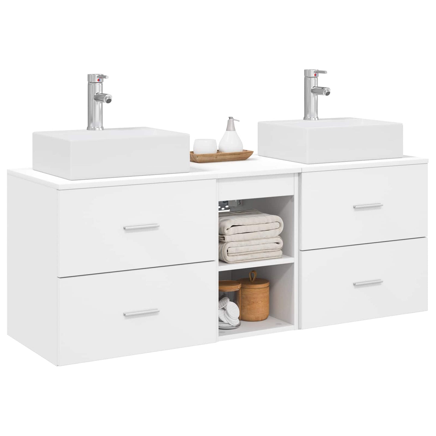Badezimmerschrank-Set 3 stk. Weiß 49,5 x 41 x 62,5 cm