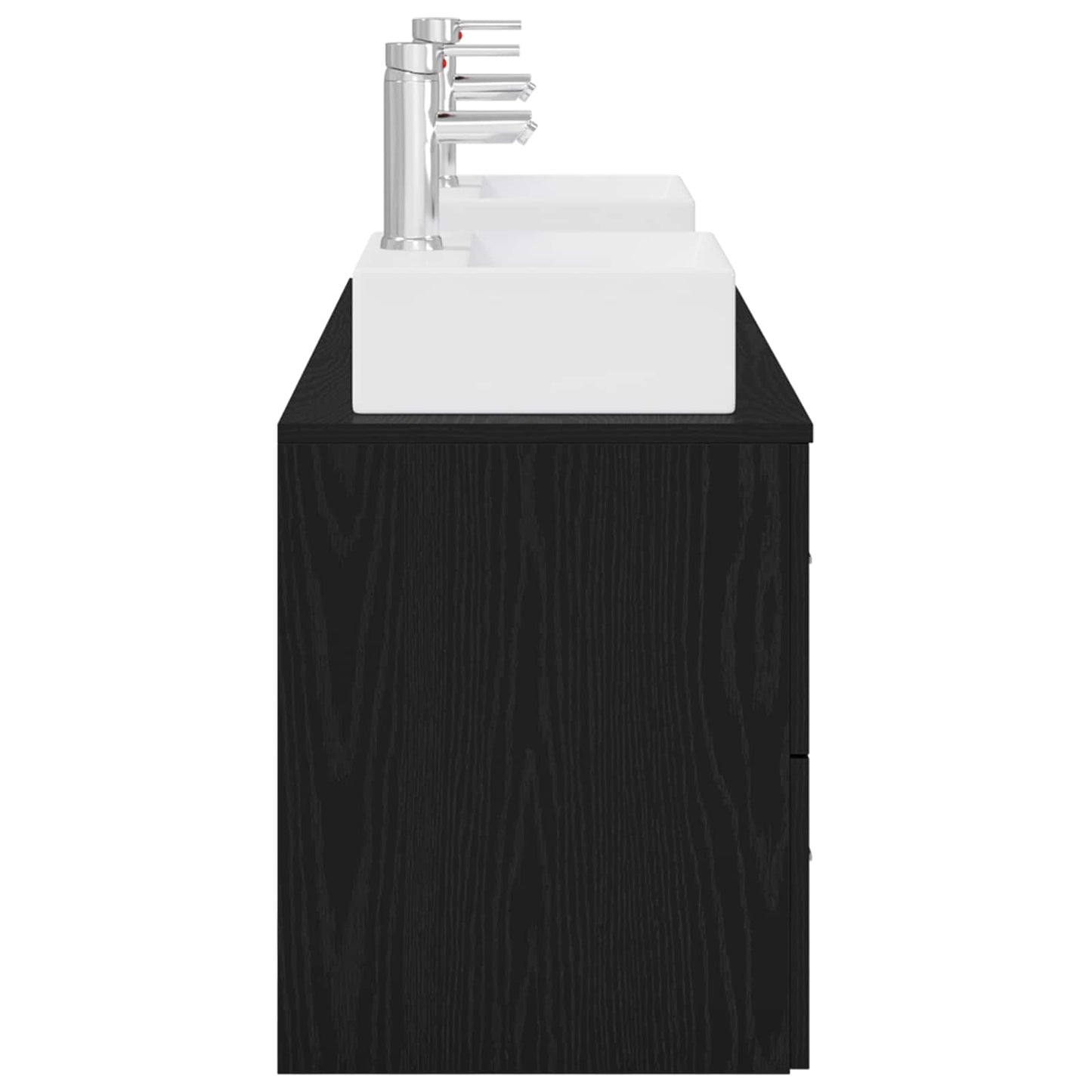 Badezimmerschrank-Set 3 stk. Schwarz 49,5 x 41 x 62,5 cm