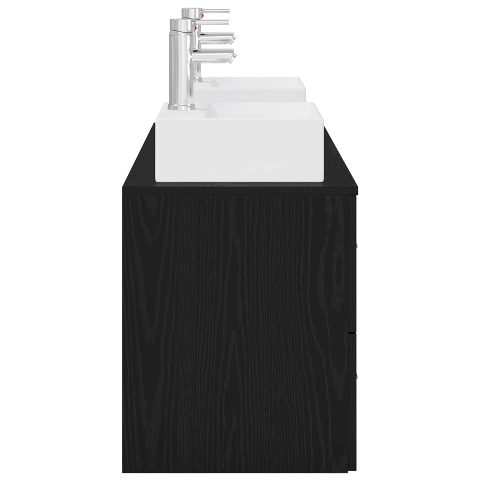 Badezimmerschrank-Set 3 stk. Schwarz 49,5 x 41 x 62,5 cm