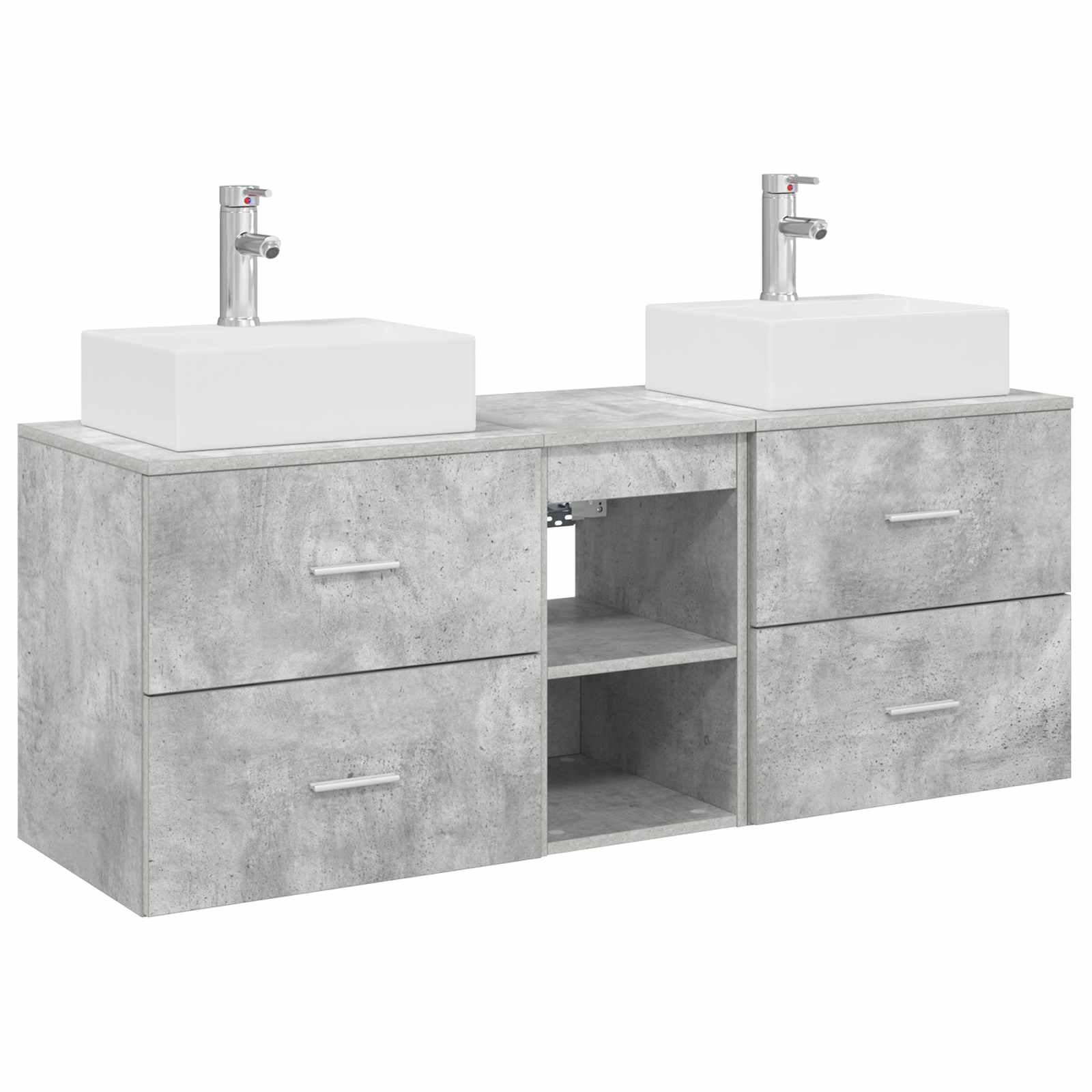 Badezimmerschrank-Set 3 stk. Betongrau 49,5 x 41 x 62,5 cm
