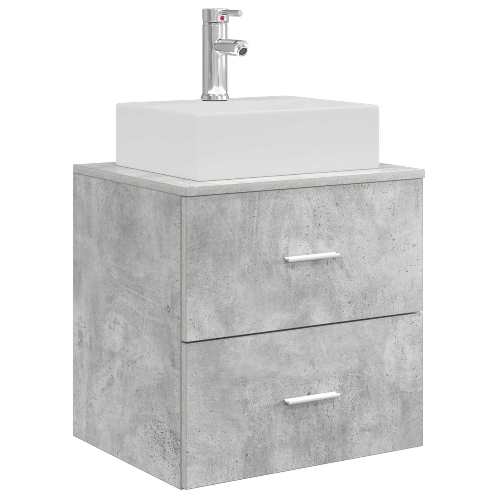Badezimmerschrank-Set 3 stk. Betongrau 49,5 x 41 x 62,5 cm