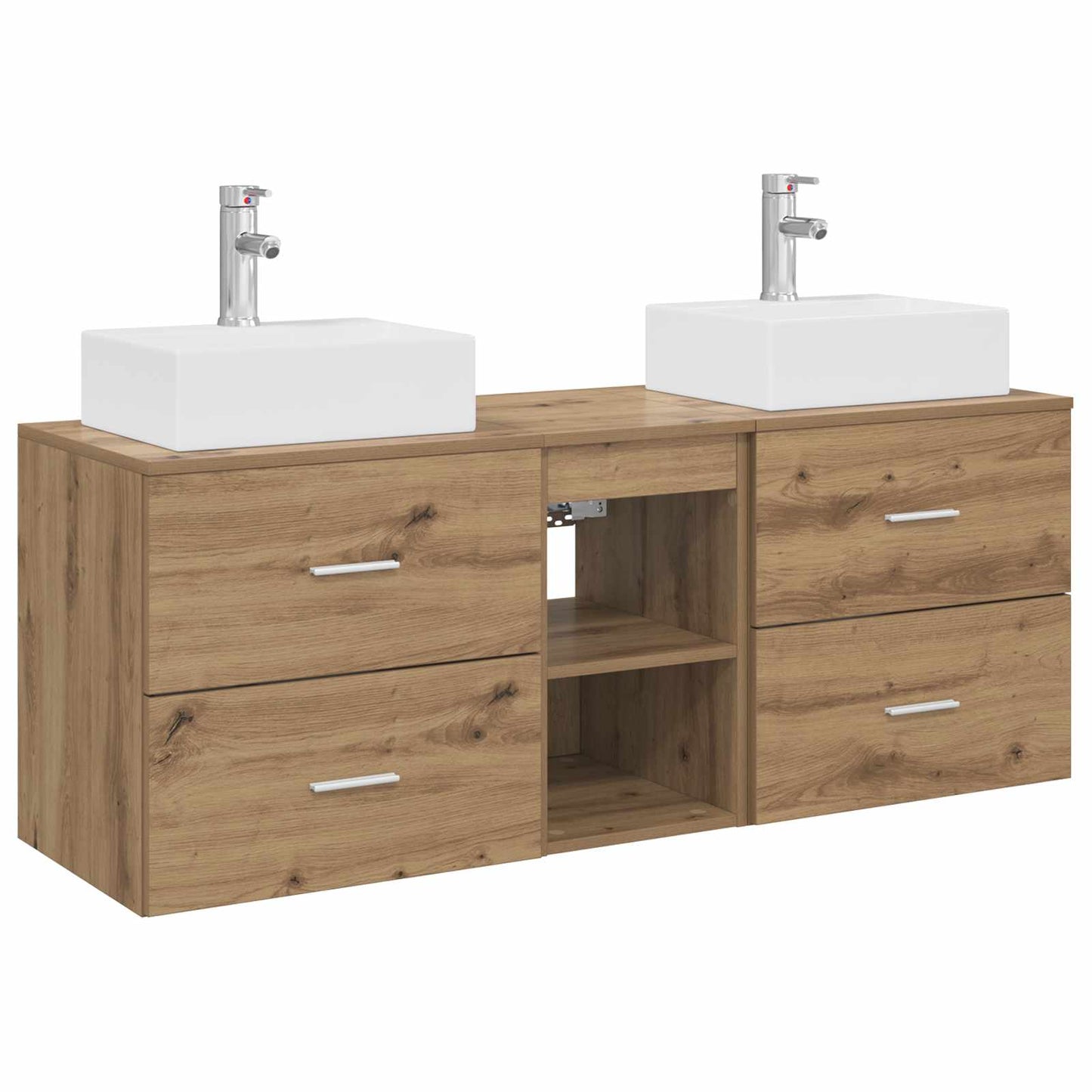 Badezimmerschrank-Set 3 Stk. Artisan-Eiche 49,5 x 41 x 62,5 cm