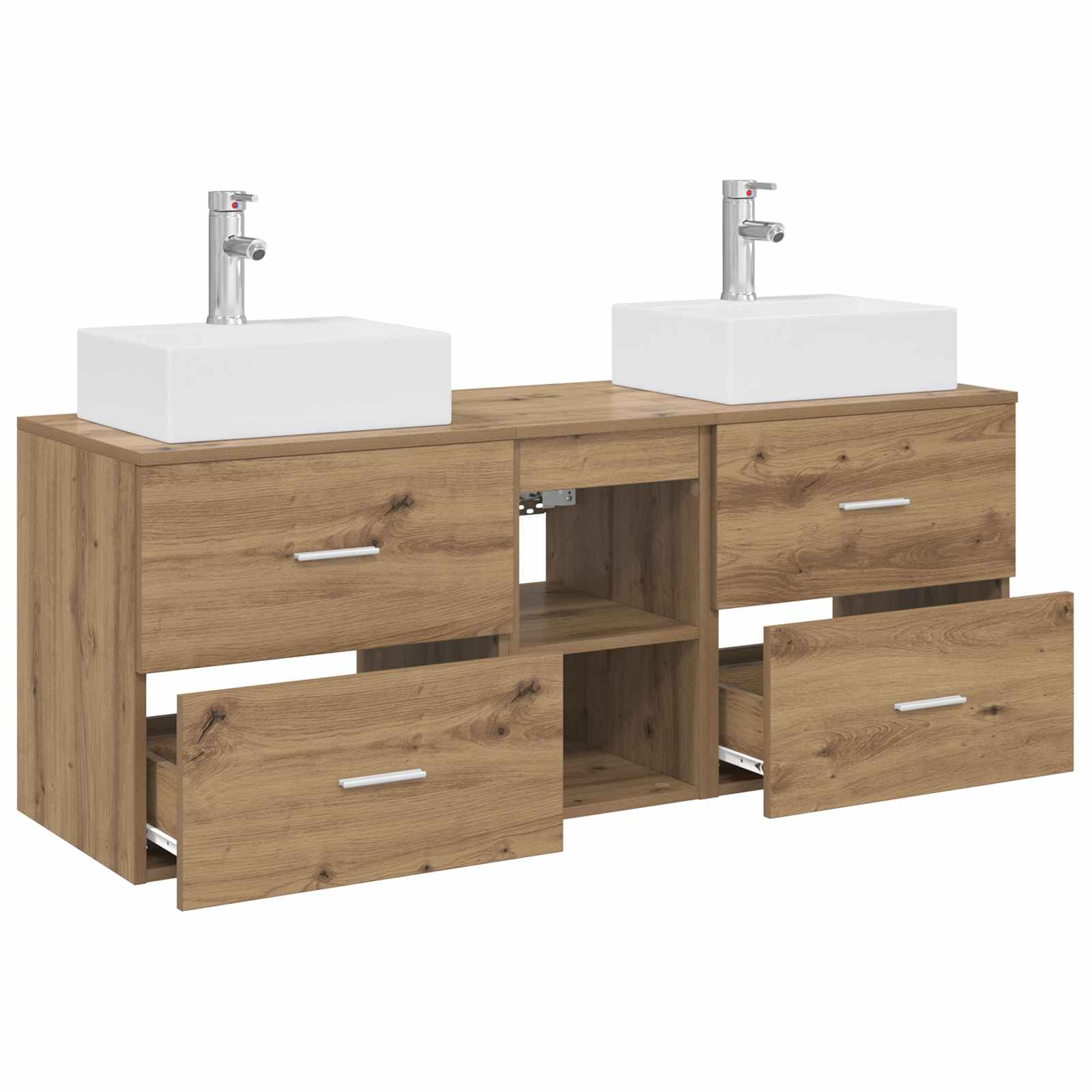 Badezimmerschrank-Set 3 Stk. Artisan-Eiche 49,5 x 41 x 62,5 cm