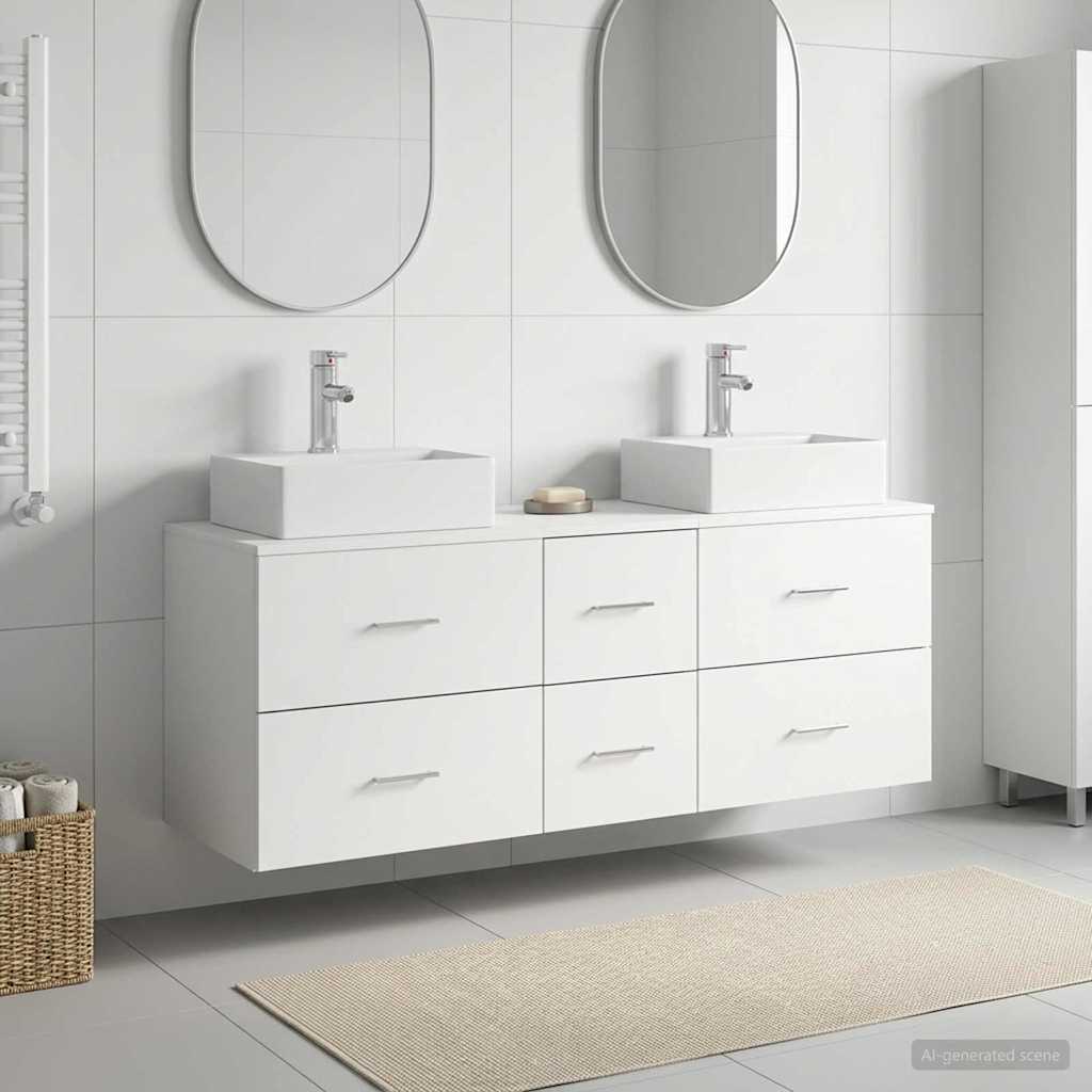 Badezimmerschrank-Set 3 stk. Weiß 49,5 x 41 x 62,5 cm