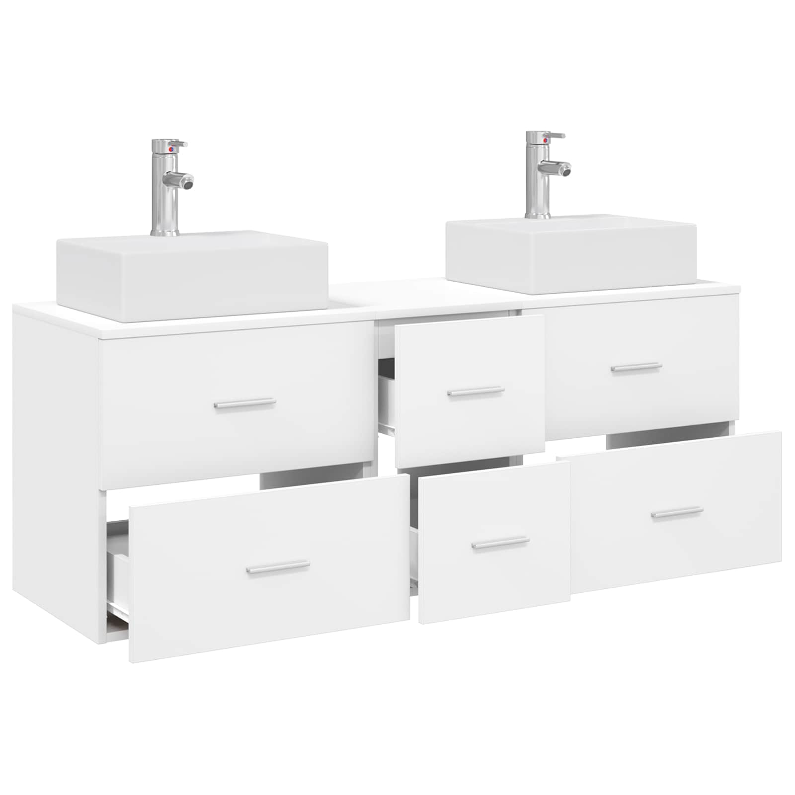 Badezimmerschrank-Set 3 stk. Weiß 49,5 x 41 x 62,5 cm