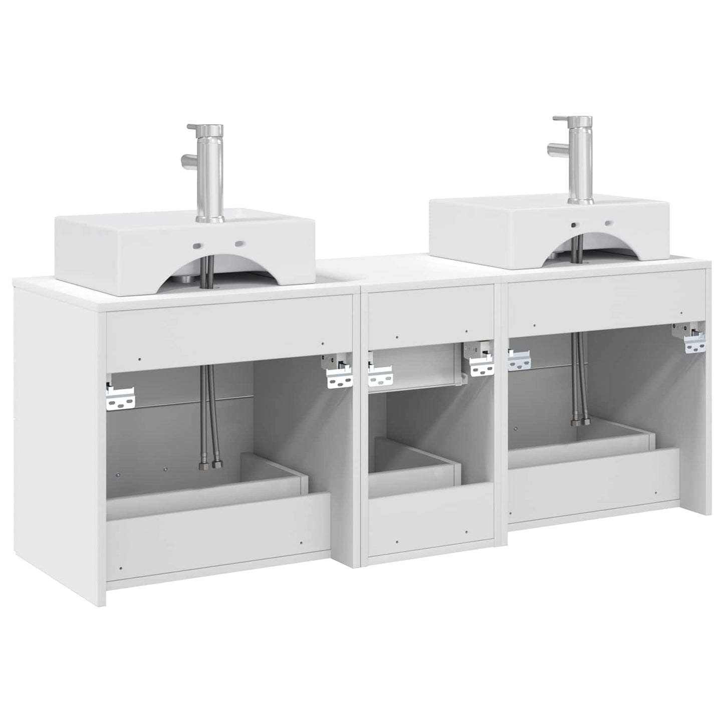 Badezimmerschrank-Set 3 stk. Weiß 49,5 x 41 x 62,5 cm