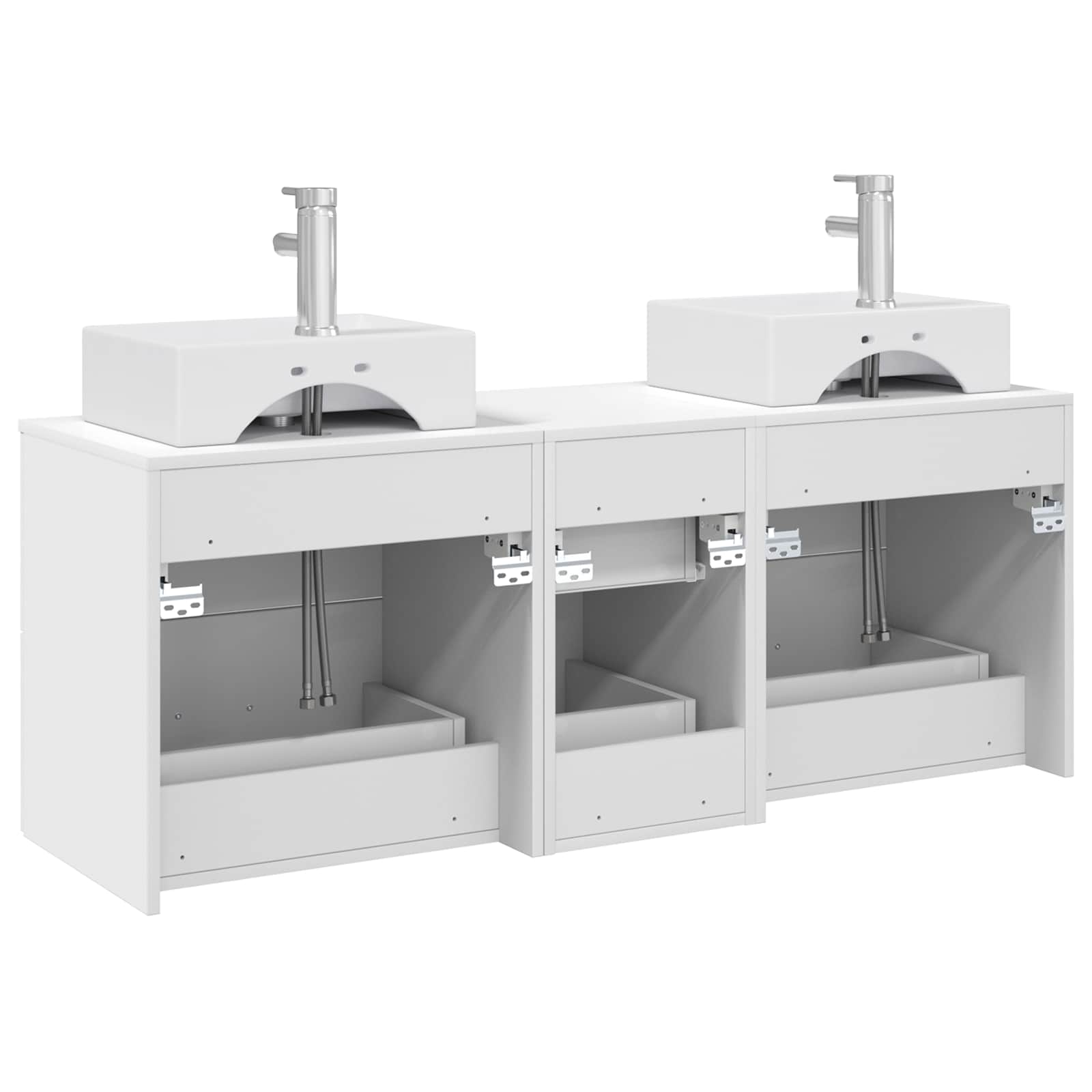 Badezimmerschrank-Set 3 stk. Weiß 49,5 x 41 x 62,5 cm