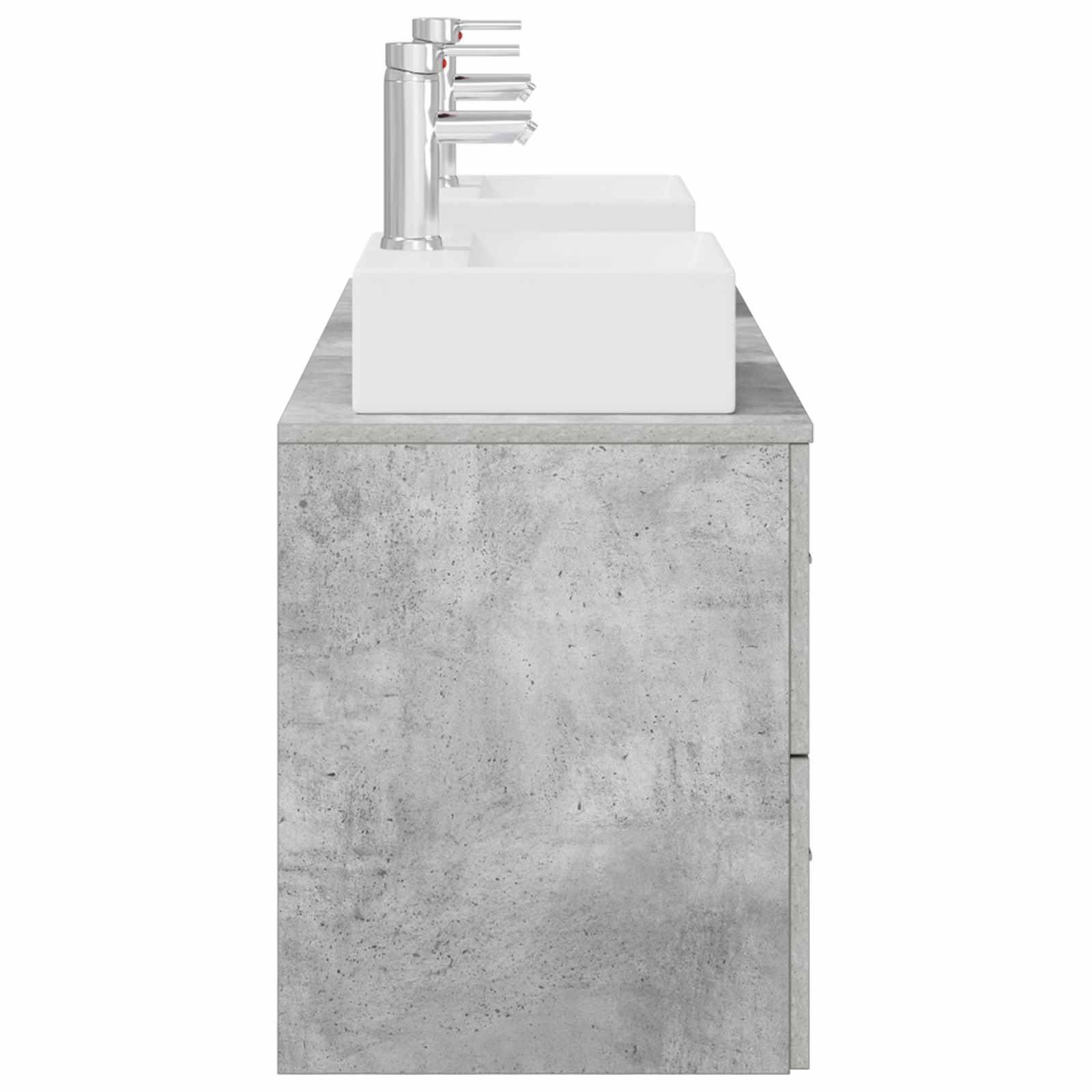 Badezimmerschrank-Set 3 stk. Betongrau 49,5 x 41 x 62,5 cm