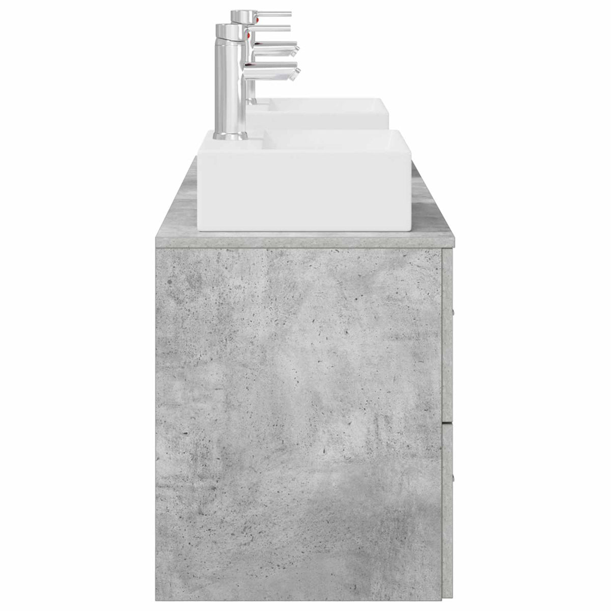 Badezimmerschrank-Set 3 stk. Betongrau 129 x 41 x 79,5 cm