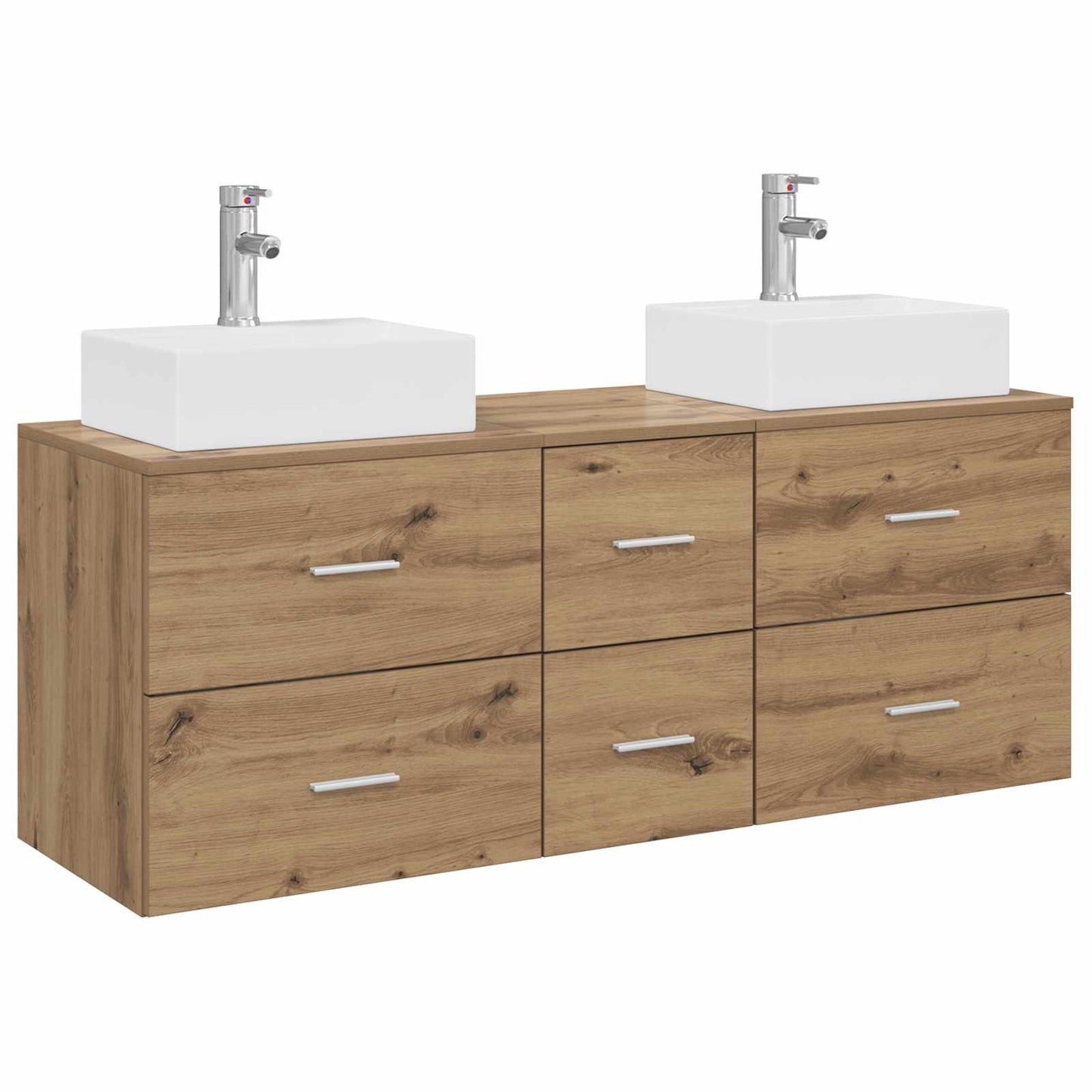 Badezimmerschrank-Set 3 Stk. Artisan-Eiche 49,5 x 41 x 62,5 cm