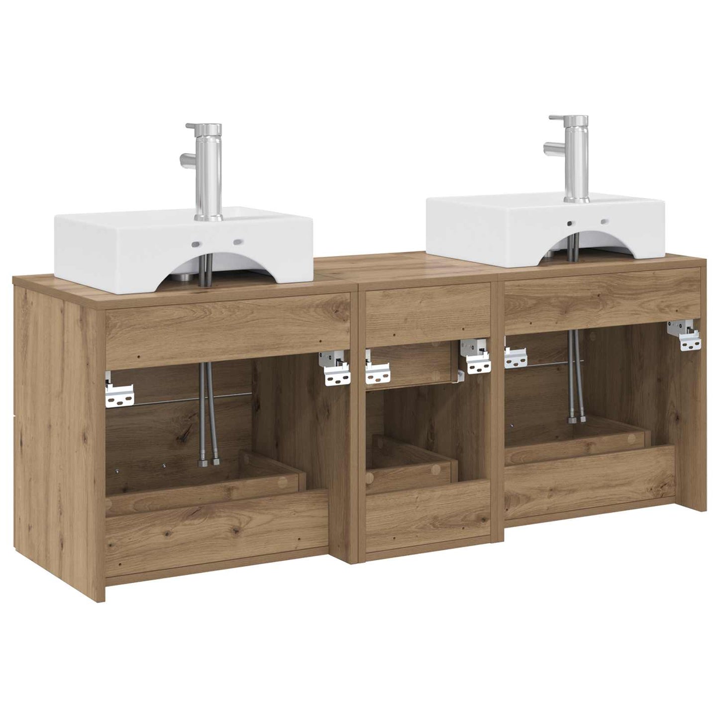 Badezimmerschrank-Set 3 Stk. Artisan-Eiche 49,5 x 41 x 62,5 cm