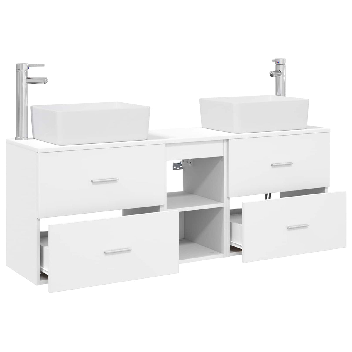 Badezimmerschrank-Set 3 stk. Weiß 136 x 35 x 80 cm
