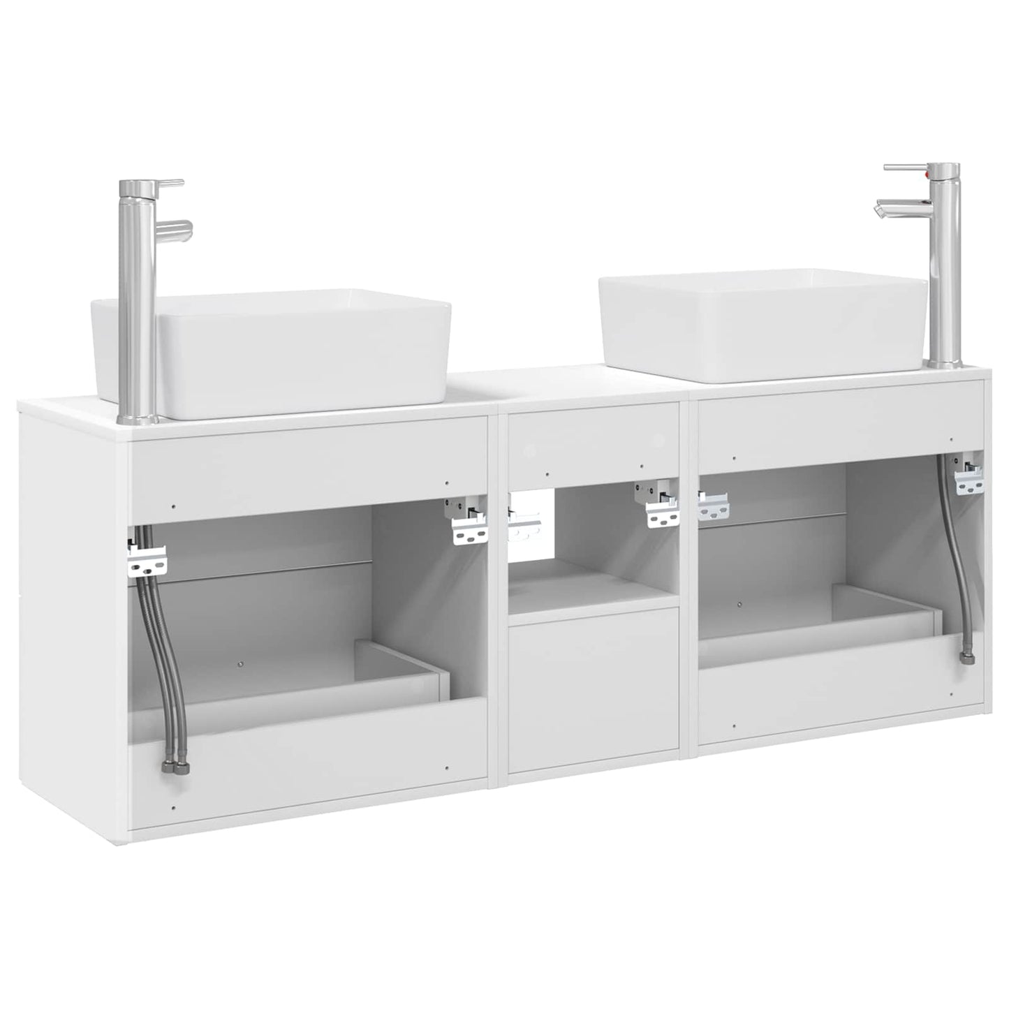 Badezimmerschrank-Set 3 stk. Weiß 53 x 34,5 x 63 cm
