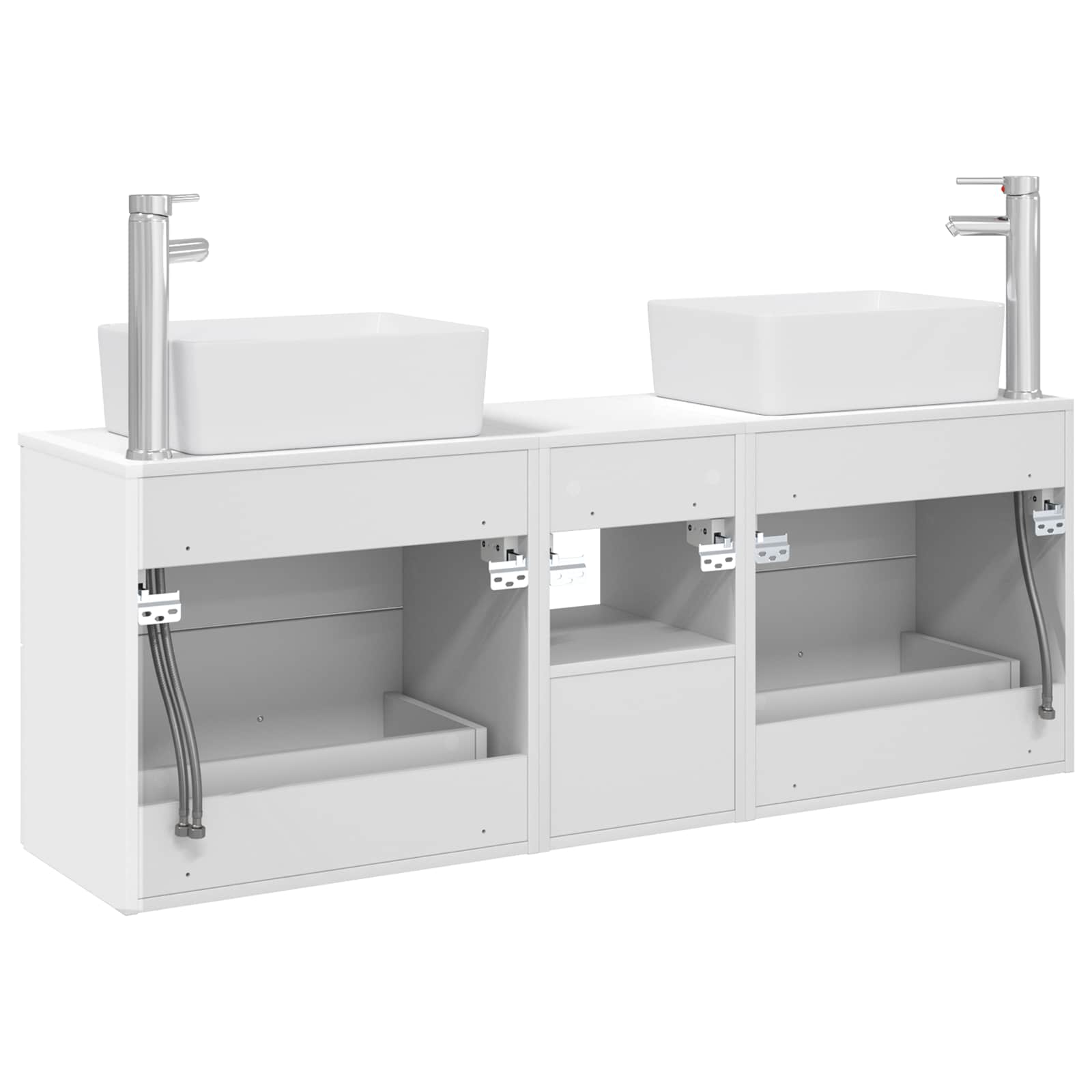 Badezimmerschrank-Set 3 stk. Weiß 53 x 34,5 x 63 cm