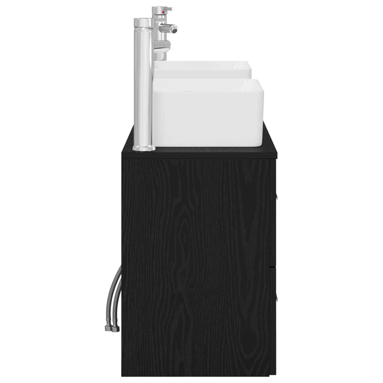 Badezimmerschrank-Set 3 stk. Schwarz 53 x 34,5 x 63 cm