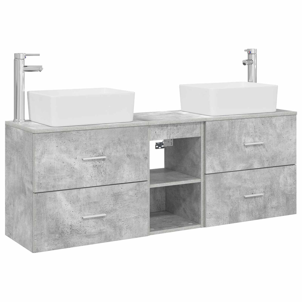 Badezimmerschrank-Set 3 stk. Betongrau 136 x 35 x 80 cm