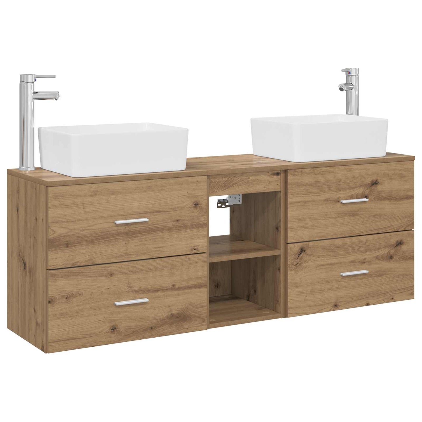 Badezimmerschrank-Set 3 Stk. Artisan-Eiche 53 x 34,5 x 63 cm