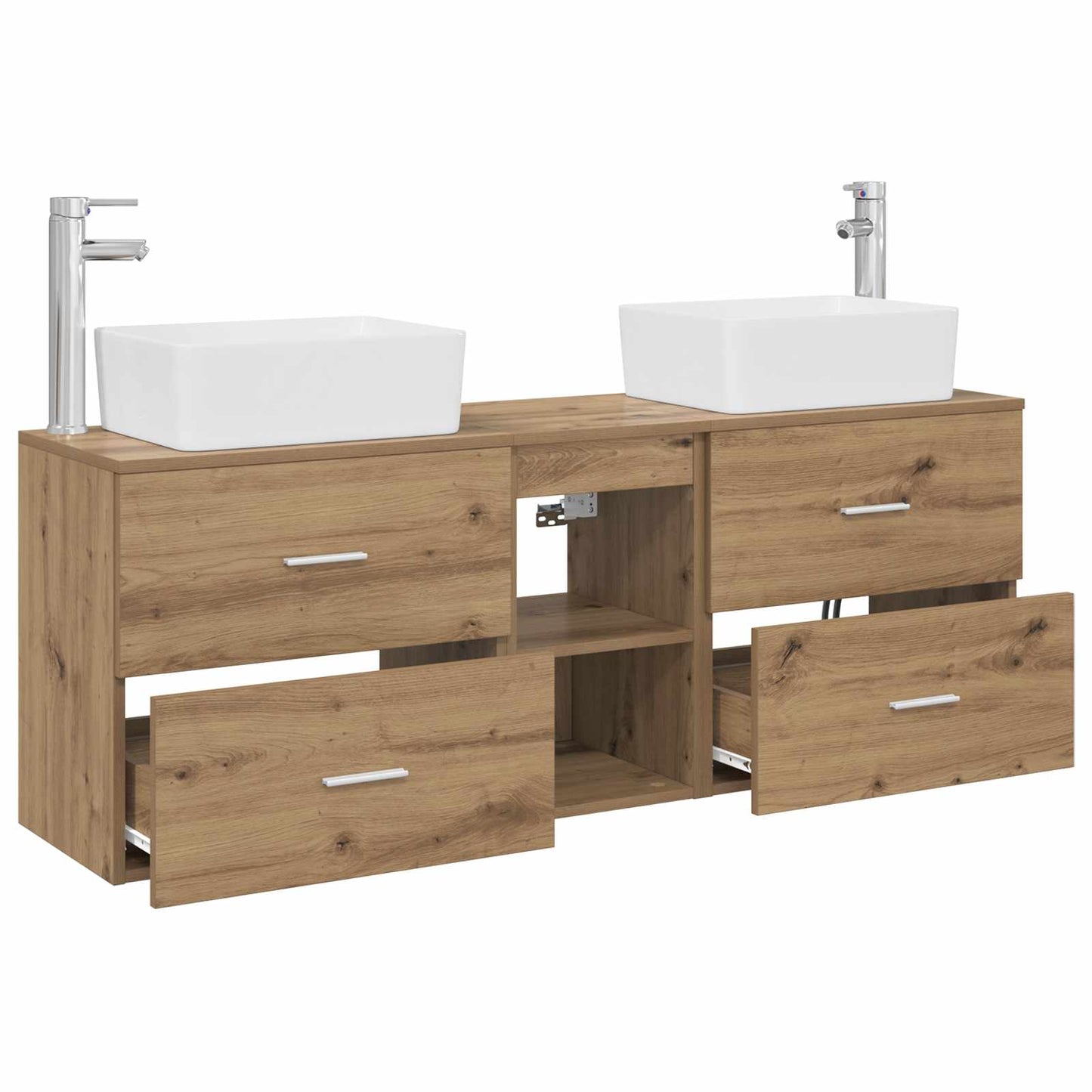 Badezimmerschrank-Set 3 Stk. Artisan-Eiche 53 x 34,5 x 63 cm