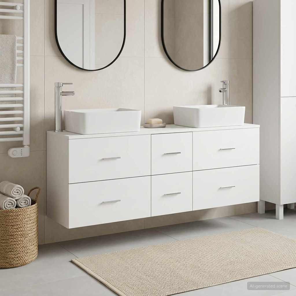 Badezimmerschrank-Set 3 stk. Weiß 53 x 34,5 x 63 cm