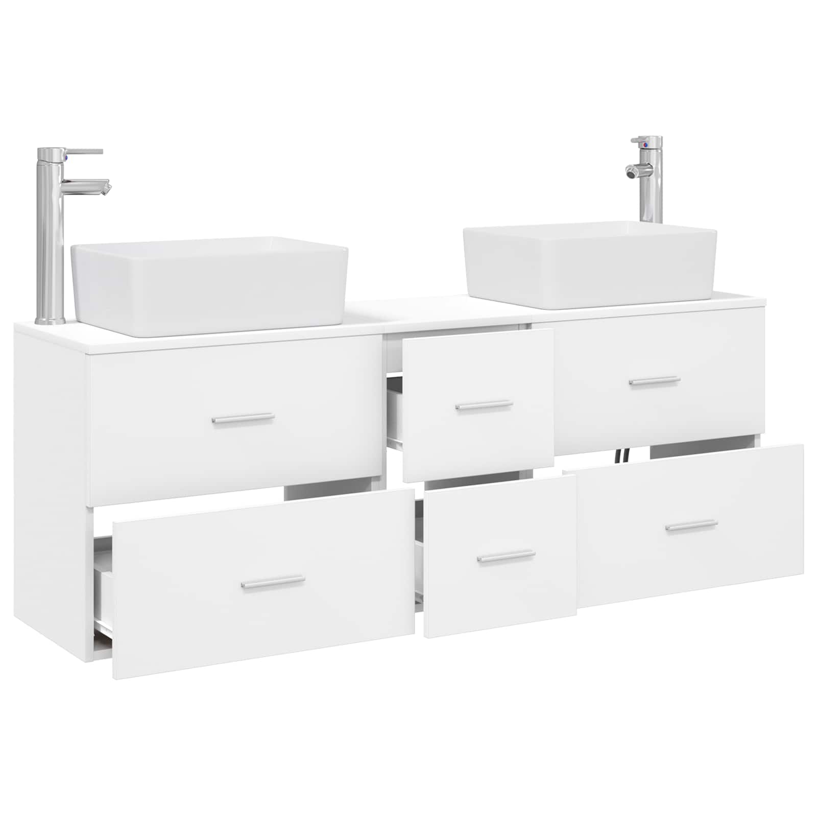 Badezimmerschrank-Set 3 stk. Weiß 53 x 34,5 x 63 cm