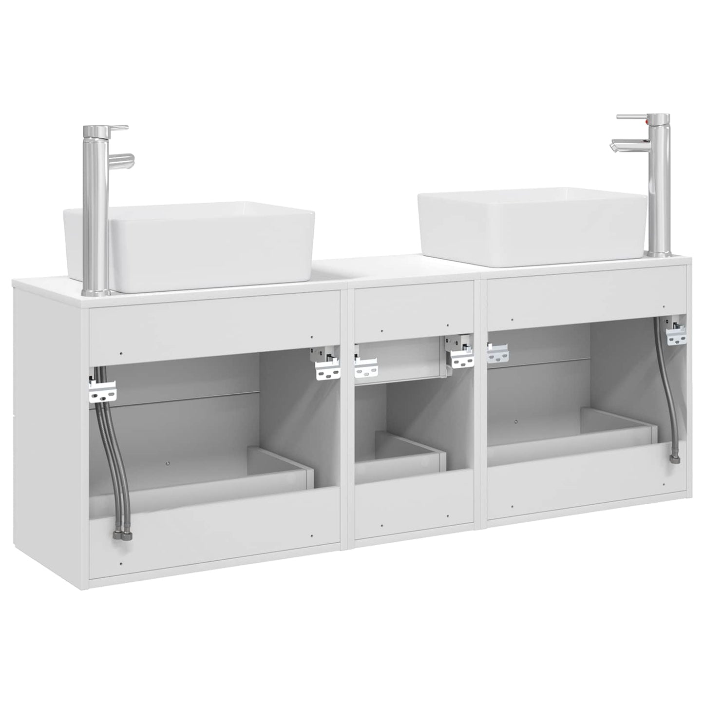 Badezimmerschrank-Set 3 stk. Weiß 53 x 34,5 x 63 cm