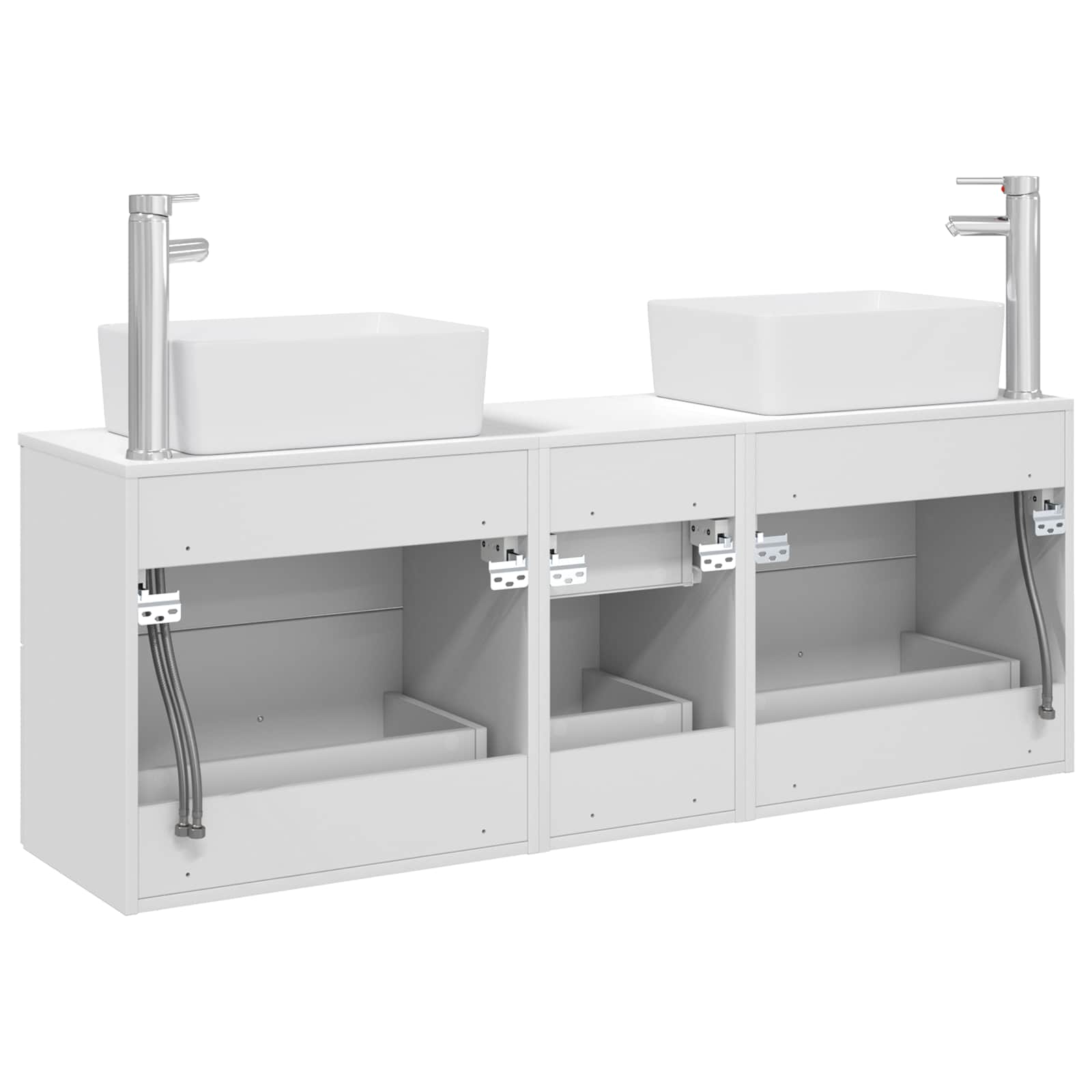 Badezimmerschrank-Set 3 stk. Weiß 53 x 34,5 x 63 cm