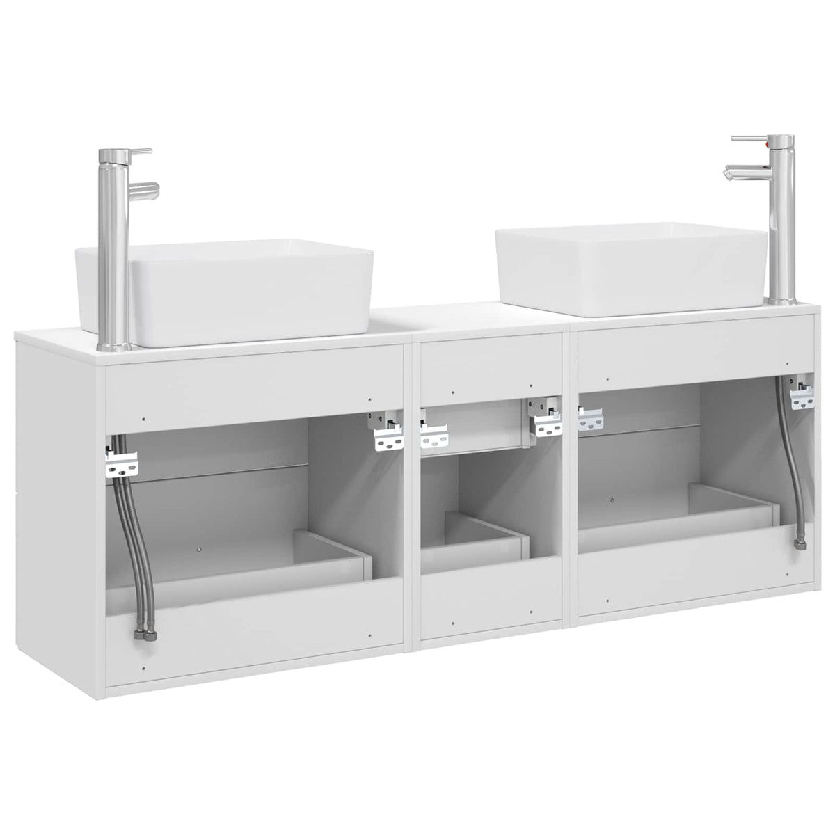 Badezimmerschrank-Set 3 stk. Weiß 136 x 35 x 80 cm