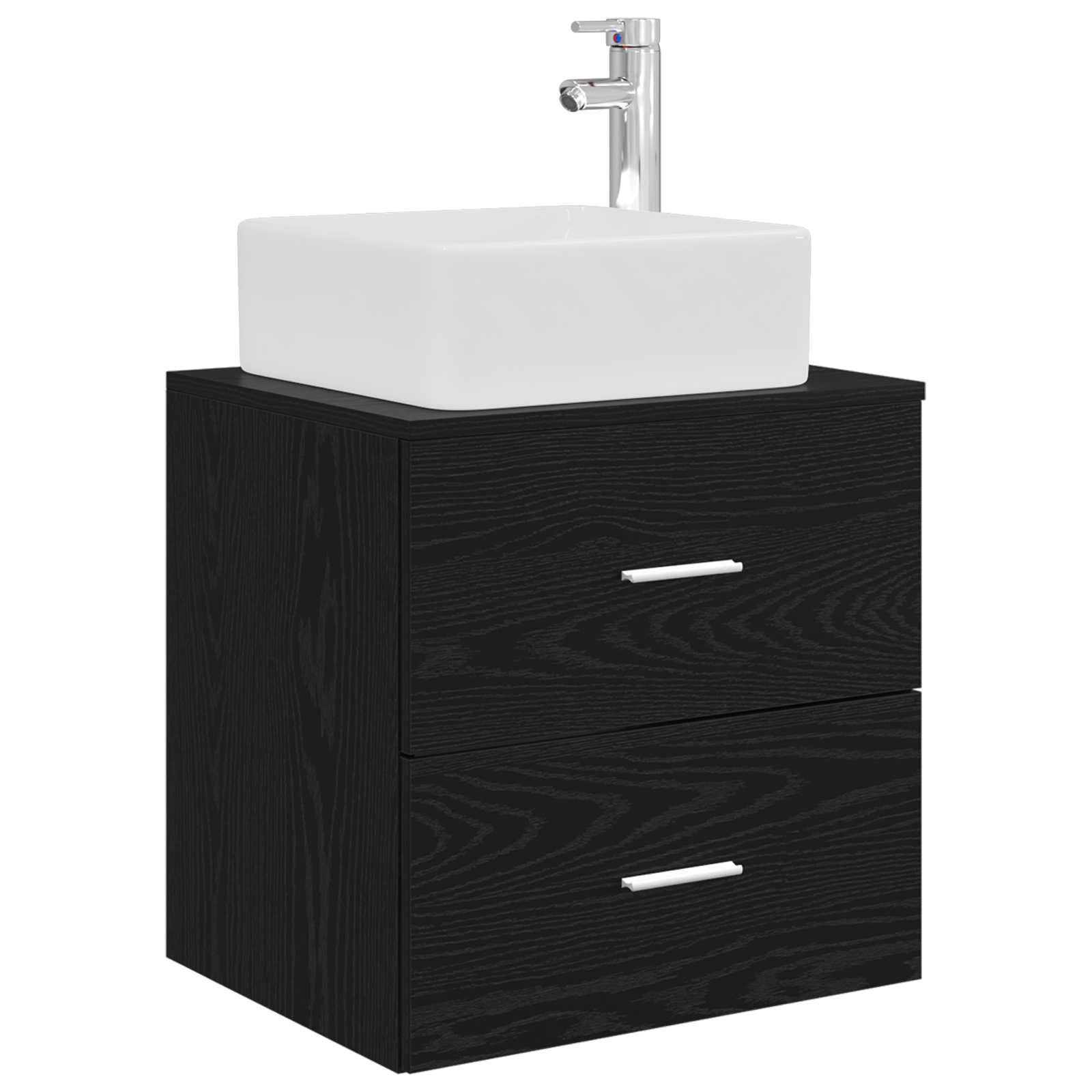 Badezimmerschrank-Set 3 stk. Schwarz 53 x 34,5 x 63 cm