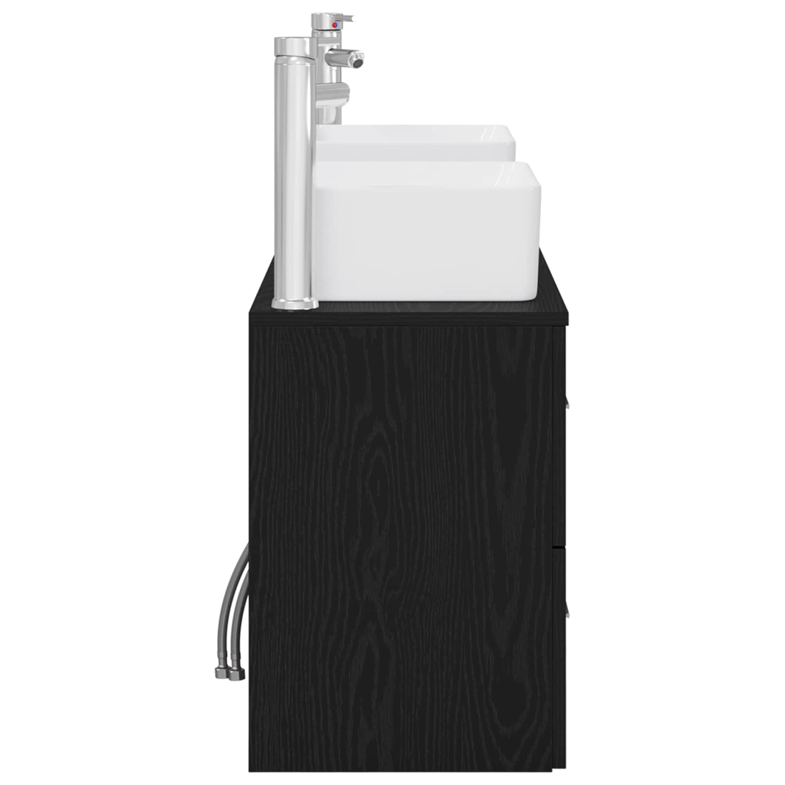 Badezimmerschrank-Set 3 stk. Schwarz 53 x 34,5 x 63 cm