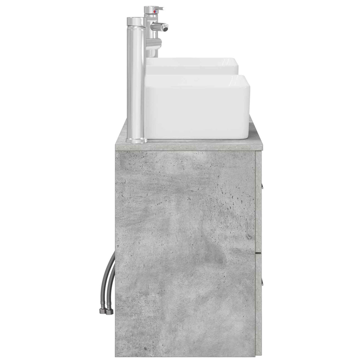 Badezimmerschrank-Set 3 stk. Betongrau 53 x 34,5 x 63 cm