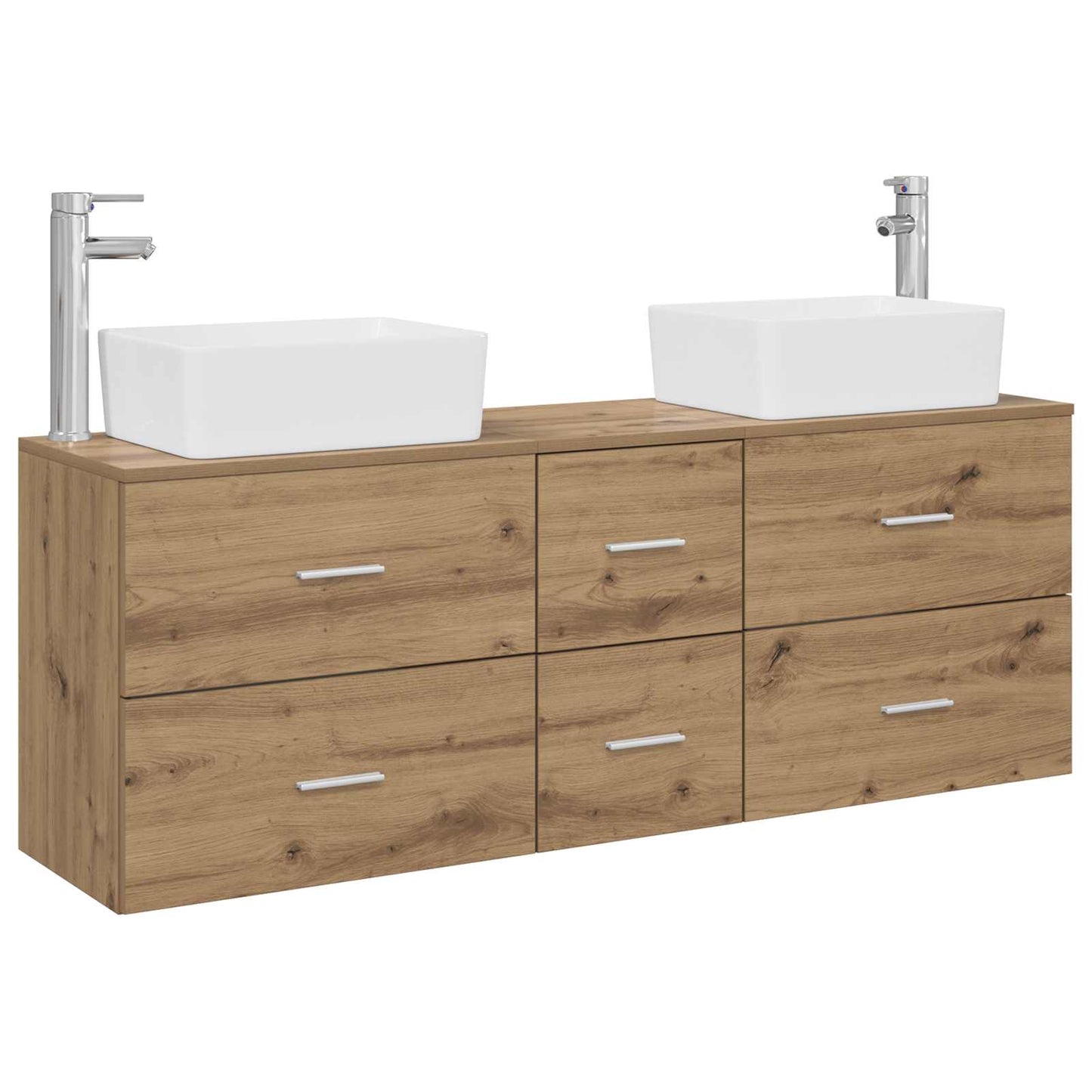 Badezimmerschrank-Set 3 Stk. Artisan-Eiche 53 x 34,5 x 63 cm